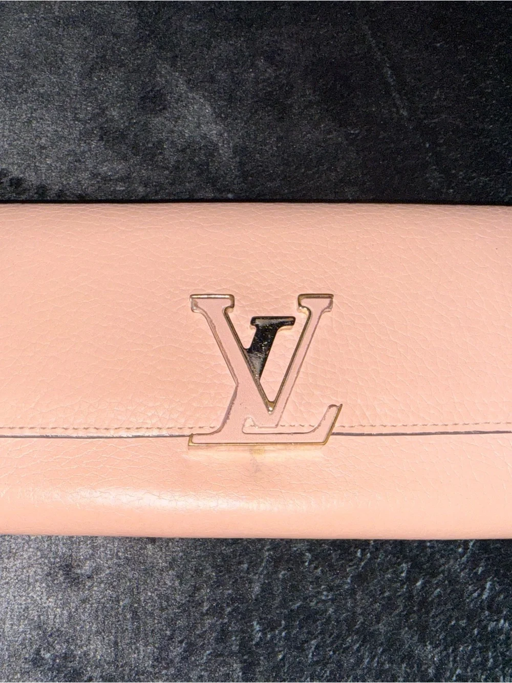 Louis Vuitton Dusty Rose Leather Capucines Wallet with COA